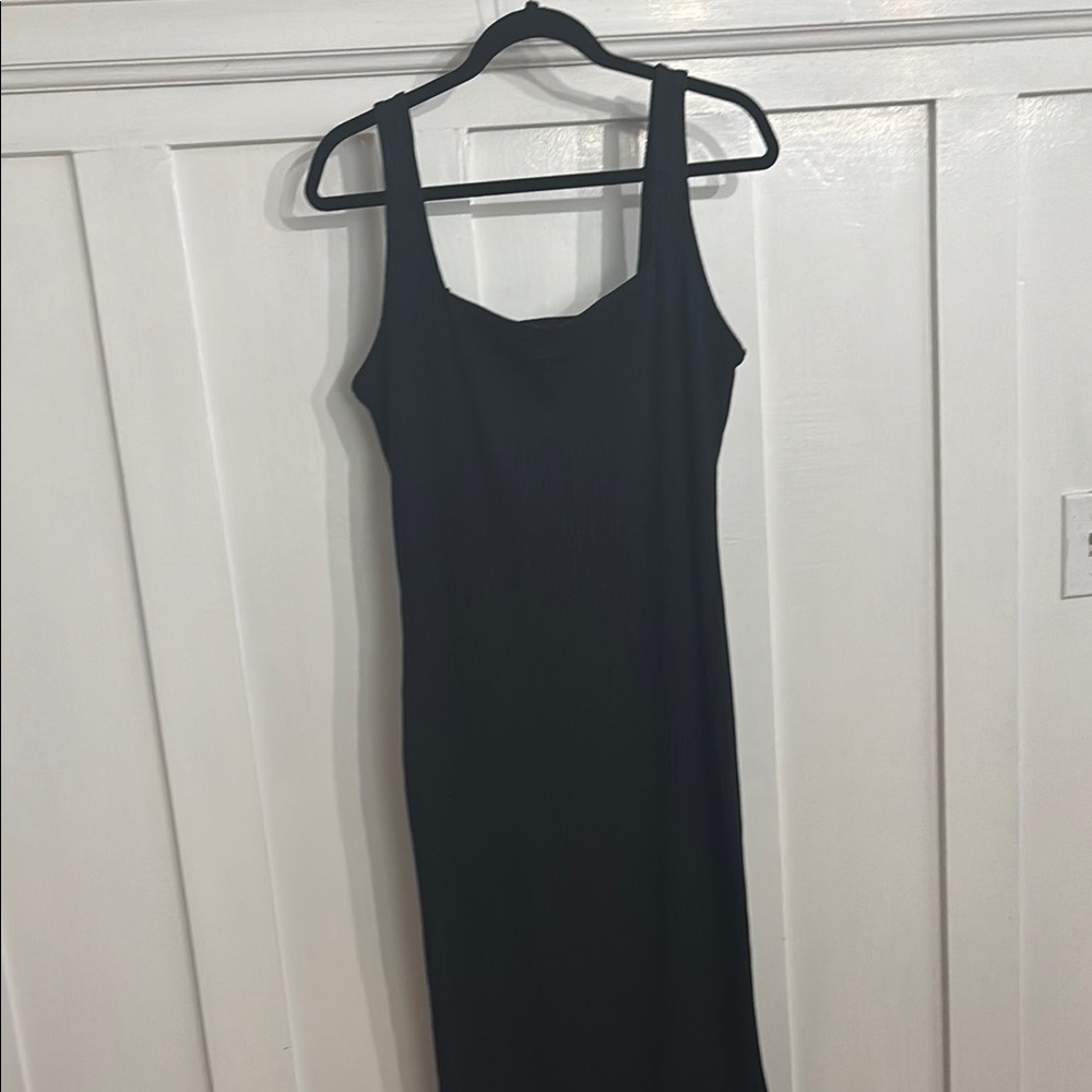 Wild Fable Black Sheath Midi Dress Square Neck Sleeveless